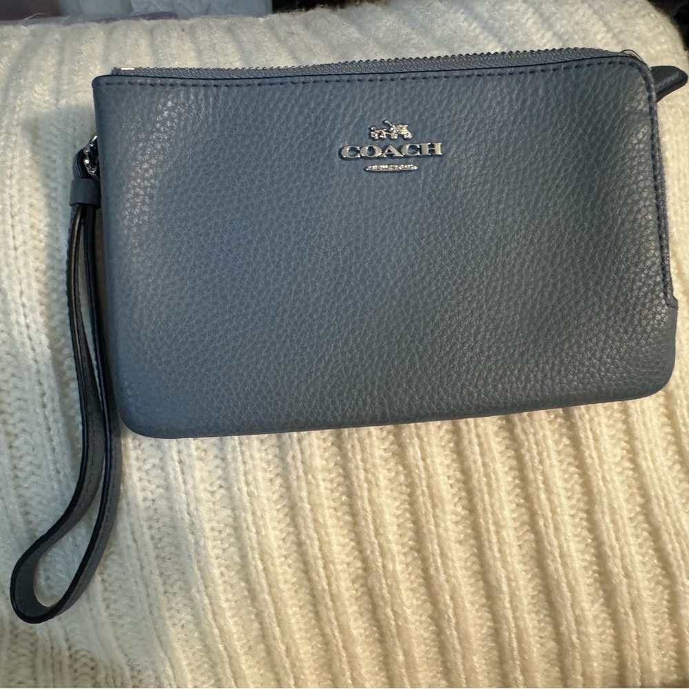 Blue coach wrist wallet